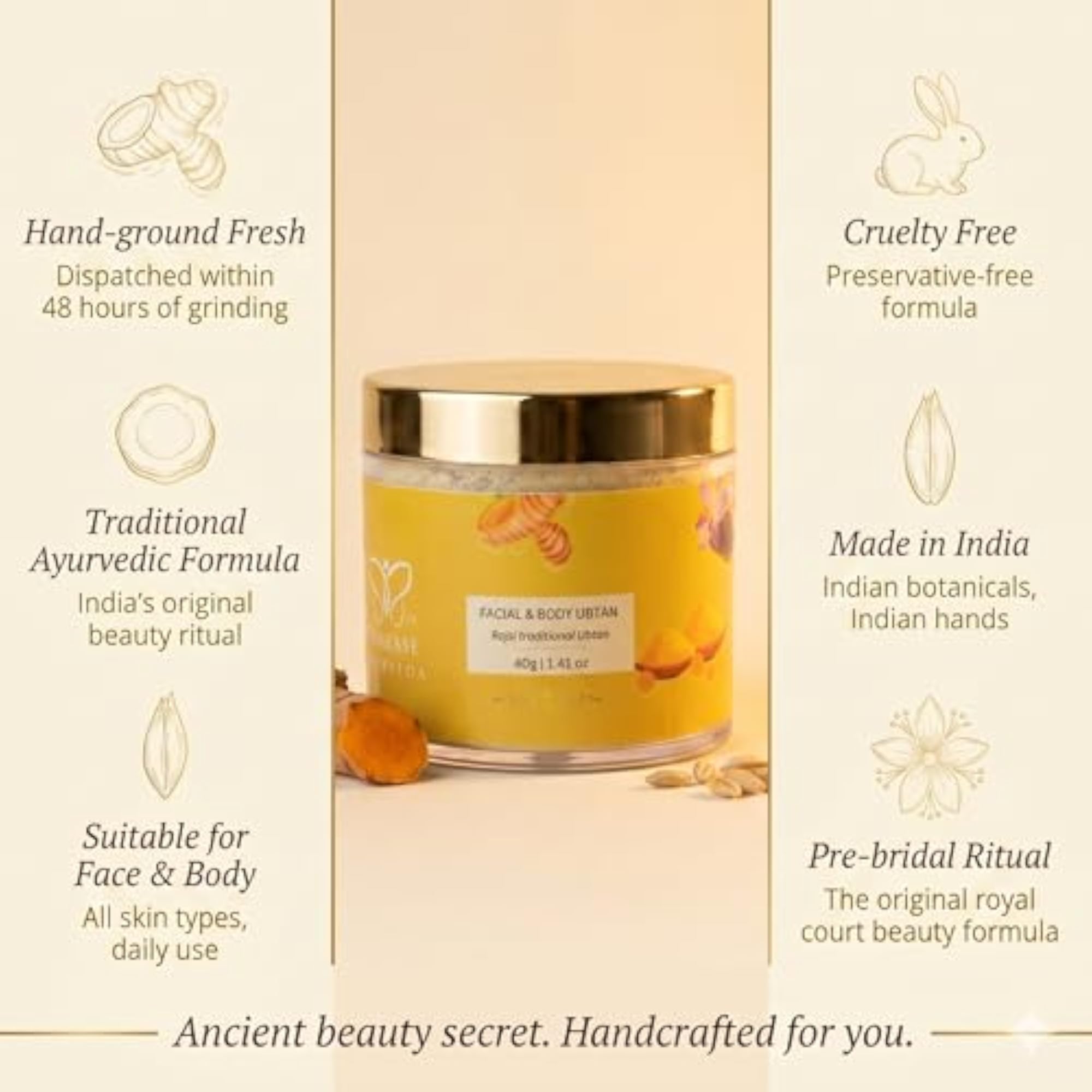 Rajsi Ubtan with Haldi & Kesar for Gentle Exfoliation