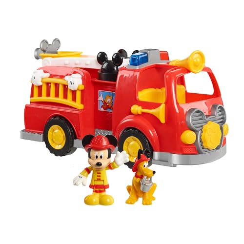 Image of Disney’s Mickey Mouse Mickey’s Fire Engine, Figure and Vehicle Playset, Lights and Sounds, Kids Toys for Ages 3 Up by Just Play