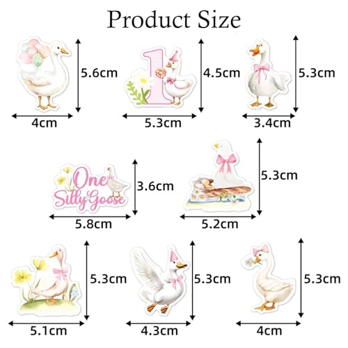 32PCS Silly Goose Cupcake Toppers 1st Birthday Goose Cake Topper by Axtxryx - Used condition - Image 3