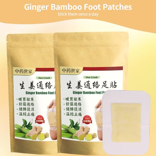 Image of Ginger Foot Pads 40PCS Ginger Pads Natural Bamboo Vinegar Ginger Foot Patches for Removing Impurities Deep Cleansing, Foot and Body Care Home Use 足贴 生姜足贴