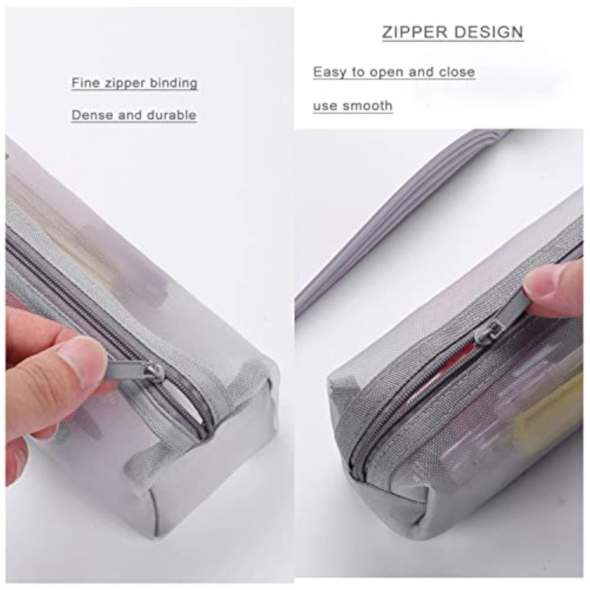Mesh Cosmetic Bag, Portable Clear Makeup Bags, 3PCS