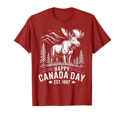 Happy Canada Day 1867 Foglia d'acero patriottica canadese Maglietta