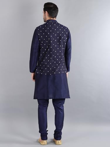 Image of Uri and MacKenzie Men's Silk Blend Kurta Pajama with Designer Ethnic Nehru Jacket /Modi Jacket