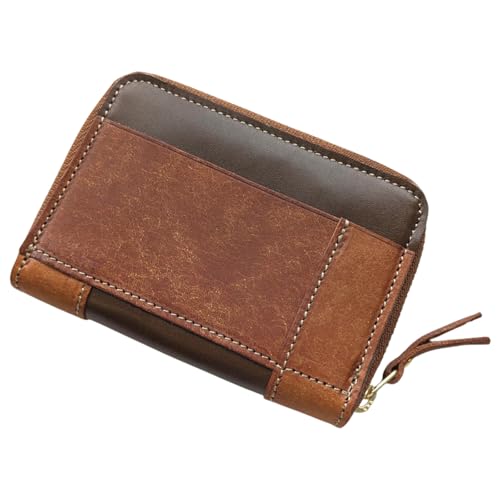 板谷革工房 本革小銭入れ「一針の誠実」(焦げ茶×茶)