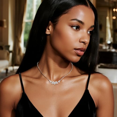 Cubic Zirconia Necklaces for Women Dainty Gold/Silver Plated Diamond Pendant Necklace Non Tarnish Cubic Zirconia Choker Necklaces for Women Trendy Jewelry Gifts2