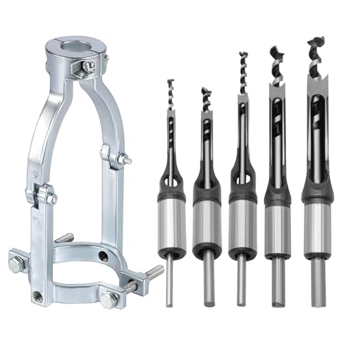 Jecoupoon Square Hole Drill Bit 1/4 5/16 7/16 1/2 5/8 and Adapter
