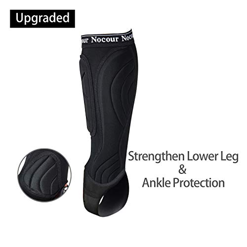 Nocour Soccer Shin Guards For For Kids Youth, Protective Soccer Gear Equipment With Lower Leg And Ankle Guards Pads For Boys Girls Teenagers - Black(M) #TOP4