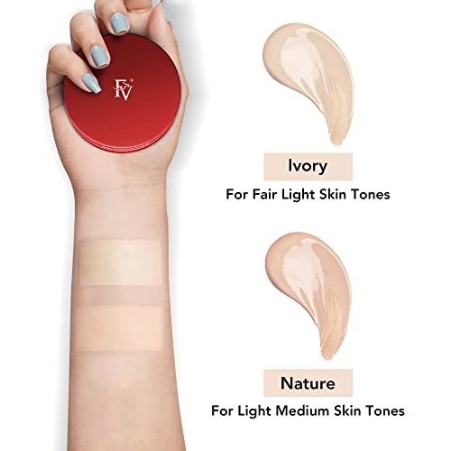 Fv Beauty Make-Up Cushion Foundation, Full Coverage Oil Control Flawless Smooth Concealer Lightweight Face Makeup Bb Cream Sponge Bb Cream Air Cushion Foundation 0.5 Oz(15Ml) #TOP3
