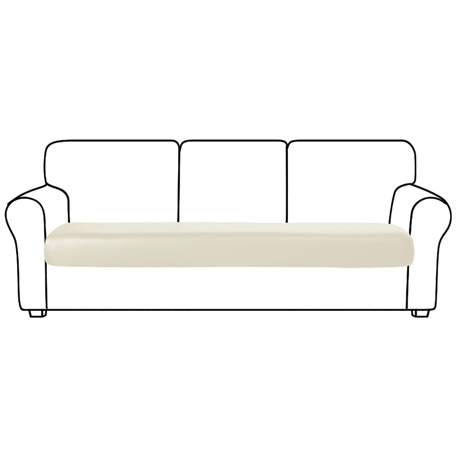 Housse de coussin de canapé imperméable en simili cuir extensible