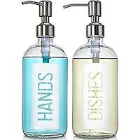 Amazon.com: JASAI 2Pack 18OZ Glass Soap Dispenser, Black