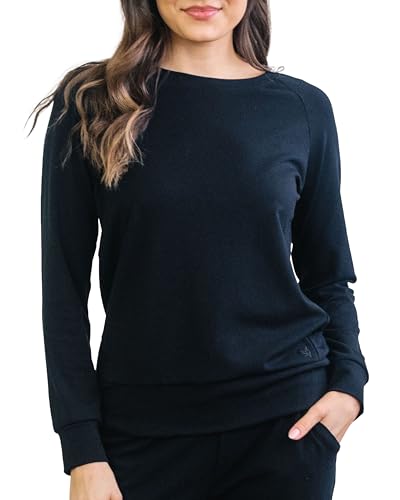 Cozy Earth Women's Pullover Crew - Made from Viscose from Bamboo, Ultra-Soft, Temperature Regulating