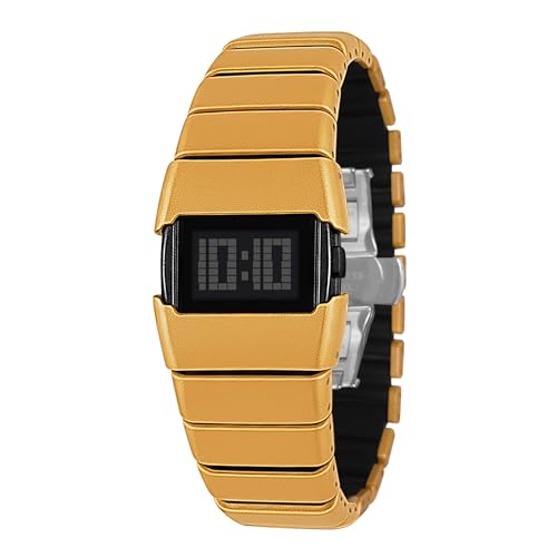 Image of Shocknshop Digital Sleek Minimal Design Multifunctional Electronic LED Black Dial Unisex Wrist Watch for Men Women -WCH376