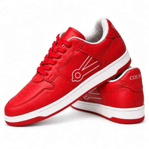 Image of Cos tan Women's Red Casual Sneakers Lace-Up Walking Shoes Soft Inner Lining