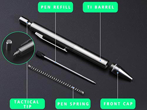 Smootherpro Titanium Push Button Mechanism Pen (Push Pen Clip To Retract Refill) Lightweight Decent Click Ballpoint For Christmas Birthday Signature Gift(Pti047) #TOP5