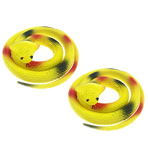 ZooooM ドッキリ いたずら レプリカ ヘビ 蛇 リアル ダミー スネーク 70cm おもちゃ 面白 おもしろ ジョーク グッズ 2 個 セット (コブラ デザイン/イエロー) ZM-DS2099