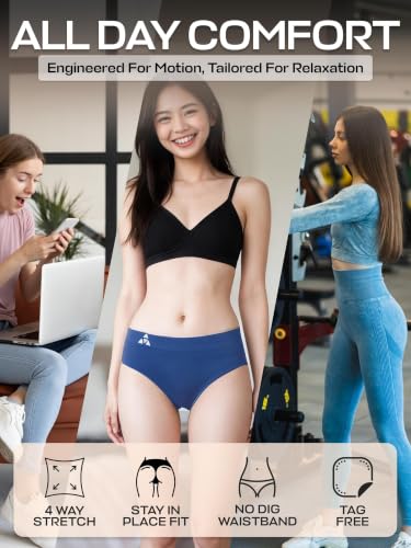 Image of Balanced Tech Moisture Wicking Underwear for Women, Seamless Workout Hipster Brief Bikini Panties
