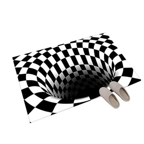 IADZ Felpudo, 3D Vortex Illusion Puerta de Entrada Alfombra de Piso Alfombra de Puerta Alfombrilla Rectangular Antideslizante Alfombra para el hogar para el baño del Pasillo Cover