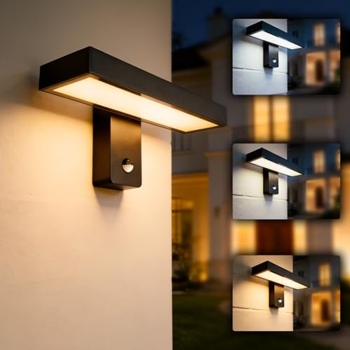 Aplique LED exterior sensor movimiento para iluminar la entrada de casa y el patio por la noche