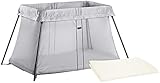 BABYBJORN Travel Crib Light - Silver + Fitted Sheet Bundle Pack