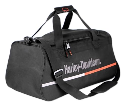 Harley-Davidson Embroidered H-D Logo Zipper Rugged Graphic Duffel Bag - Midnight