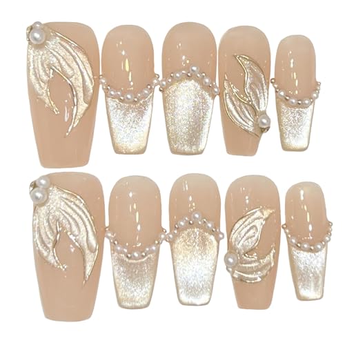 手作り ネイルチップ ロング ミディアム ロング ショート つけ爪 ダイヤモンド 光沢 おしゃれ かわいい 人気 3D おしゃれ 可愛い デザイン 付け爪 10枚入 (37, L)