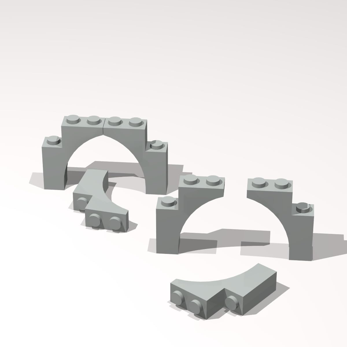 Classic Building Arch Bulk, Arch 1x3x3 30 Piece, Compatible with Lego Parts and Pieces:(Color:Light Gray)