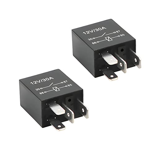 CGEAMDY 2 Pcs 4 Relés De Coche 12 V 30 A, 4 Pin Relé Práctico Fiable, Terminal SPDT Vehículo Auto Barco Carro Relé, Relé Para Coches, Camiones, Aire Acondicionado, Furgoneta O Barco