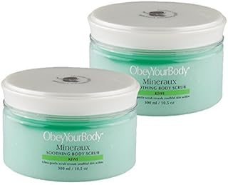 Obey Your Body Body Scrub - Juego de 2 exfoliantes corporales limpiadores con aroma a kiwi