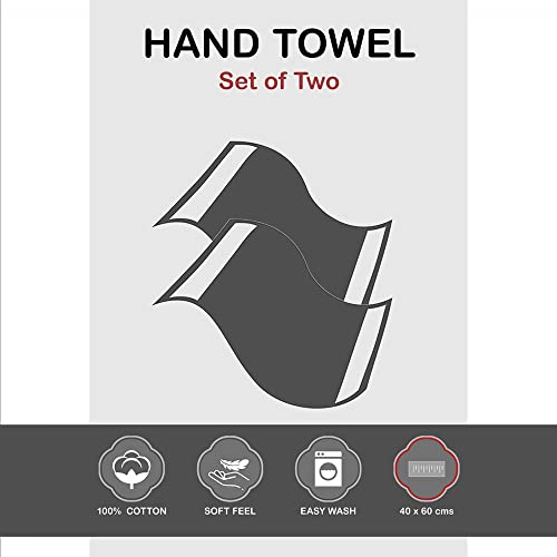 Image of Layers 100% Cotton Hand Towel, 400 GSM (Ruby Red, Solid Pattern) Tuscany Collection, Light Weight, Zero Twist, Moisture Absorbent, Quick Dry Towel, Bathroom Accessories (Pack of 2)