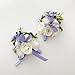 Abbie Home Wedding Wrist Corsage Brooch Boutonniere Set Party Prom Hand Flower DÃ©cor-White&Lavender