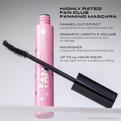 Image of Milani Highly Rated Fan Club Fanning Mascara - Volumizing & Lengthening Lash Makeup for Lifted, Curled Lashes - 24-Hour Smudge-Proof Formula - Vegan & Cruelty-Free, Made in Italy, Black (Pack of 2)