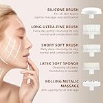 Face Scrubber | Facial Cleansing Brush Exfoliator Skin Care Products Beauty Products Powered Electric Wash Exfoliating Spin Cleanser Cleaning Scrub Including 7 Heads (Opal) - Image 2