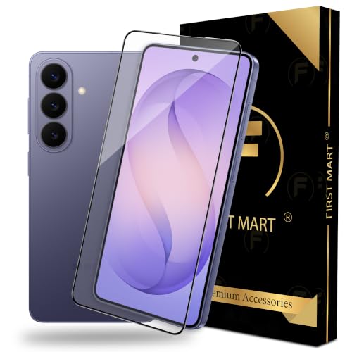 Image of FIRST MART Tempered Glass for Samsung Galaxy S26, 9H Full-Glue Screen Protector, 3D Edge-to-Edge, HD Clear, Oleophobic, Case-Friendly, Black, Pack of 1