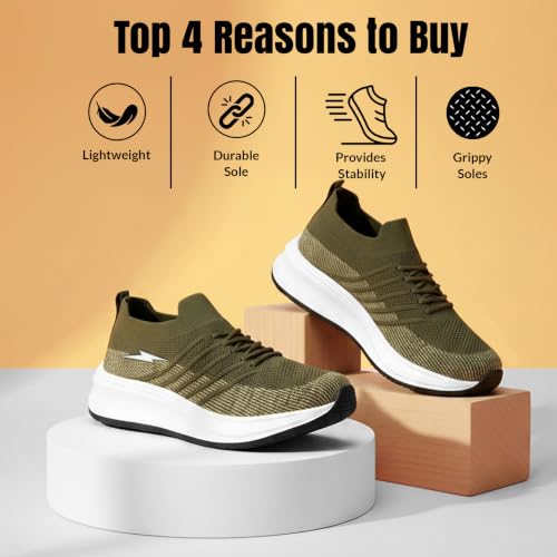 Image of BRUTON Men's Beige & Black Casual Sneaker | Lightweight Cushioned Lace-Up Shoes | Breathable Fashion Footwear for Walking, Travel, College