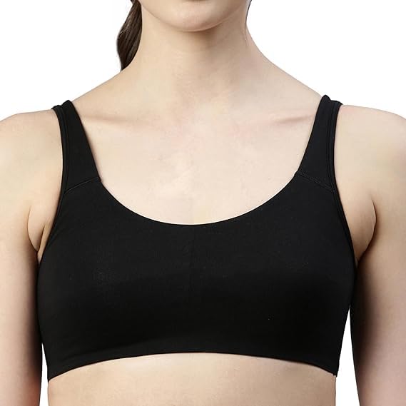 Combed Cotton Seamless b-Cup Sport Bra for gilrs/Women Wireless & Non Padded Full Coverage Sleep and shapper Bra Pack of 1 pc Color May Vary Size-image-43
