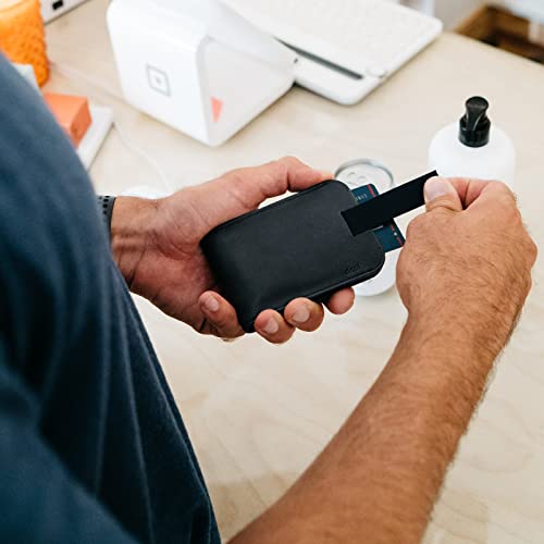 Image of Distil Union Wally Bifold 5.0 Slim Bifold Wallet for Men - Minimalist RFID Leather Wallet, Pull Tab Card Holder & Money Clip - Holds 14 Cards & 30 Bills - No ID Window - Black