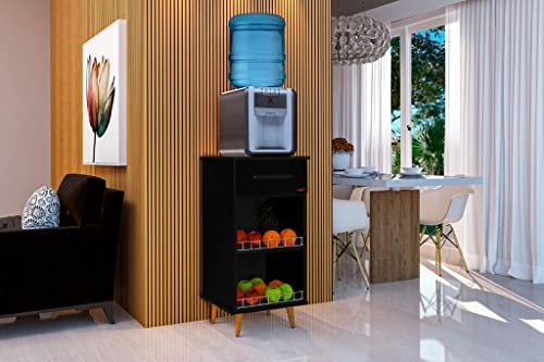 Balcão Armário Cozinha Bebedouro com Gaveta e Fruteira (Preto)