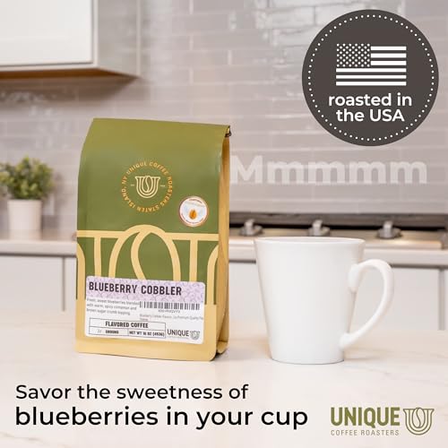 Unique Coffee Roasters Blueberry Cobbler Flavored Ground Coffee thumb #2