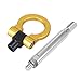 X AUTOHAUX Gold Tone Aluminum Alloy Front Bumper Trailer Ring Eye Towing Tow Hook Screw for Subaru Impreza WRX BRZ