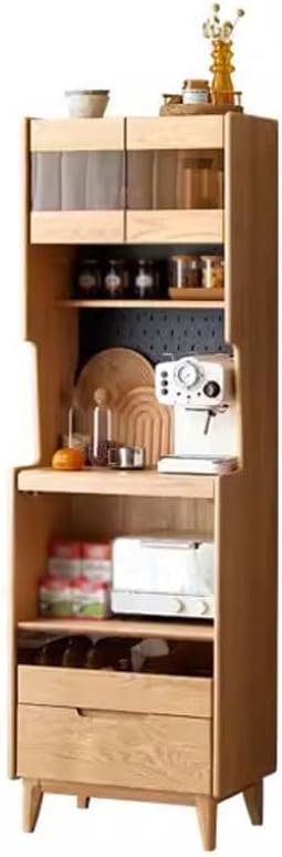 LUNIZ Modern Buffet Cabinet All Solid Wood Sideboard Modern Simple Small Apartment Dining Room Oak Multi-Functional Storage Cabinet Display Storage Cabinets