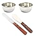 AAProTools 2PCS Stainless Steel Mixing Bowl +2 Spatulas Dental Mixing Bowl for Alginate and Plaster Materials