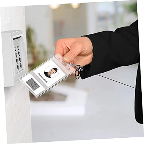 GAFOKI 1 peça chaveiro com cordão, chaveiro de metal, chaveiro resistente, porta-crachá retrátil, po