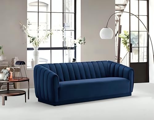 Image of Stylish & Modern Heavy Duty & Luxurious Traditional 3 Seater Sofa Chesterfield Sofa Arm Sofa Three Seater Sofa for Living Room Guest Room Hotels & Office. (Blue)