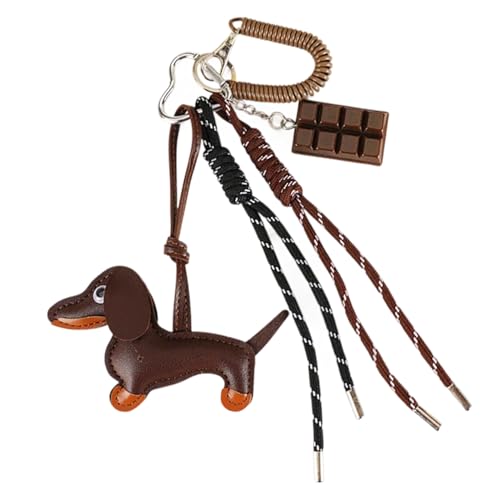 Huipalon Ciondolo a forma di bassotto, ciondolo in pelle a forma di bassotto, con corda di design, per borse da donna, ciondolo per borsa, accessorio Y2k, regalo per donne, bambini, amanti dei cani,