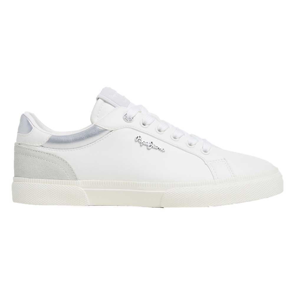 Pepe Jeans Women's Kenton Court W Sneaker, Grey (Silver), 8
