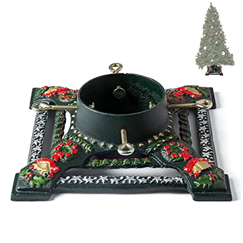 Ventray Support de sapin de Noël avec réservoir d'eau, 34.7x34.7x10.4 cm, Support universel classique et robuste pour troncs d'arbres de Noël artificiels, Étoiles