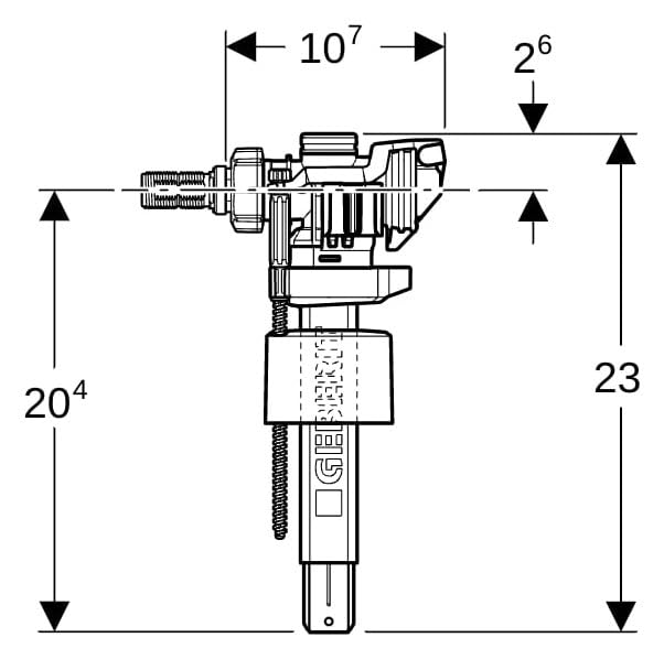 Geberit 240.700.00.5 Filling Valve Type 383 for Surface-Mounted Cistern, White/Blue - Image 2