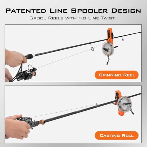 Image of KastKing Kalibrate Fishing Line Spooler, Line Counter & 5 inch Braid Scissors | No Line Twist, Easy to Use, Fits Spinning & Baitcasting Reels, Durable Polymer, Fishing Gears and Gifts for Men