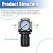 HengMinLingTong AR4000-04 Air Compressor Pressure Regulator with Bracket and Gauge Female Thread 1/2 NPT 0-150 PSI Adjustable