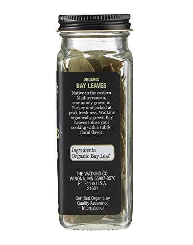 Image of Watkins Gourmet Organic Spice Jar, Bay Leaves, 0.17 Ounce Jar, 3 Count
